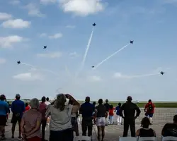 Blue Angels Break into Six Flight Paths Ahead of Wings Over South Texas Show