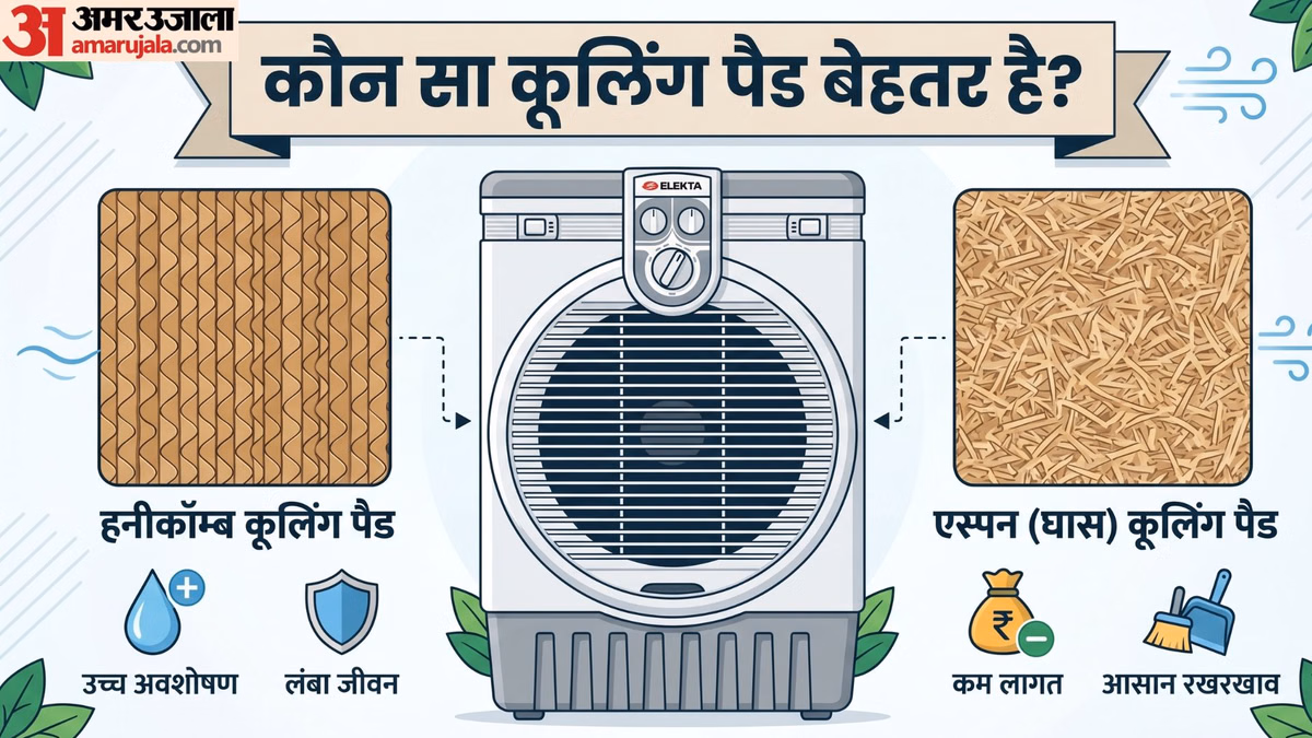 कूलर चुनें: घास बनाम हनीकॉम्ब पैड, कौन सा देता है ठंडी हवा
