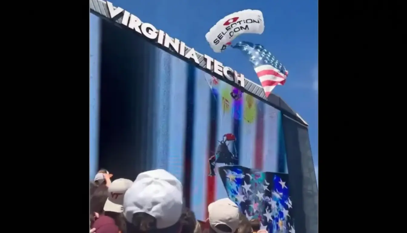 Parachute Incident Disrupts Virginia Tech Spring Football Game