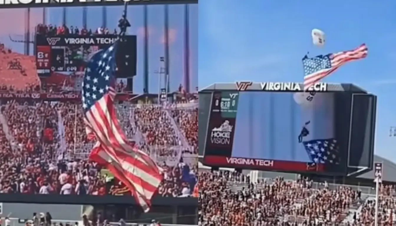 Wind-Driven Skydiver Collides with Virginia Tech Scoreboard During Spring Game, Sparking Safety Debate